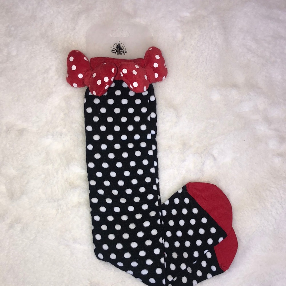 Minnie Mouse polka dot long socks with bows